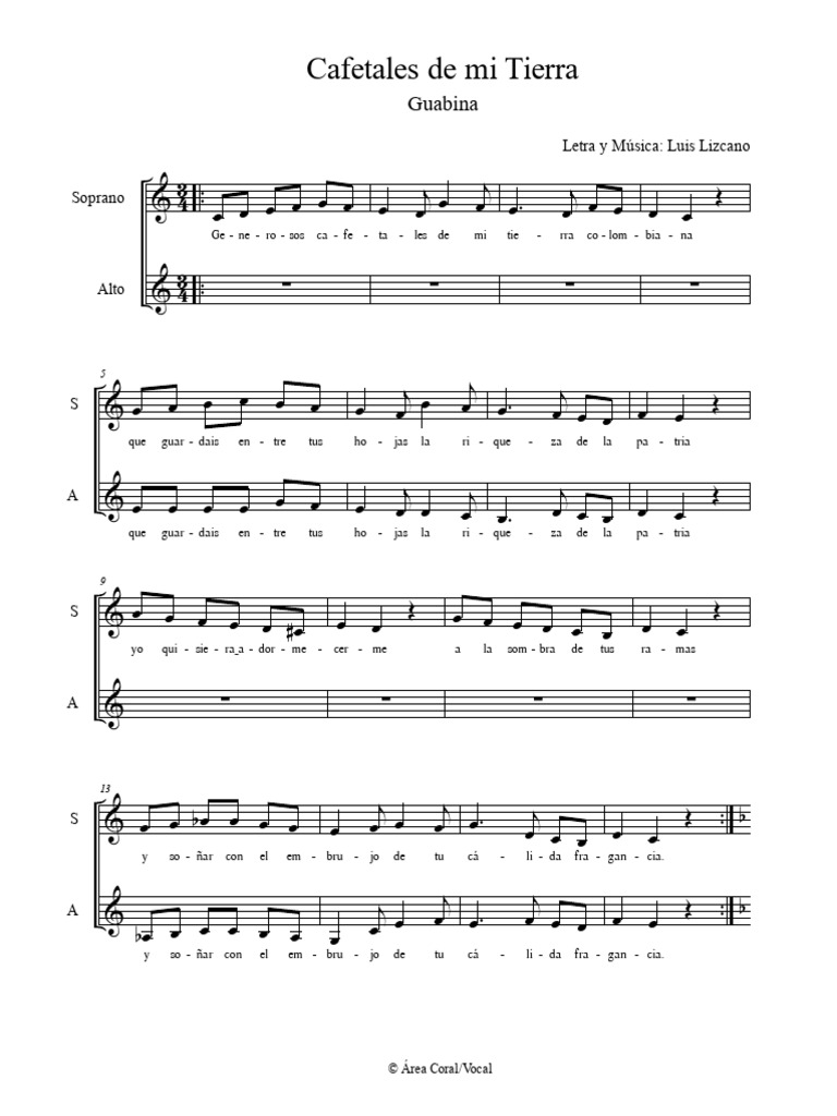 Cafetales de Mi Tierra - Partitura | PDF