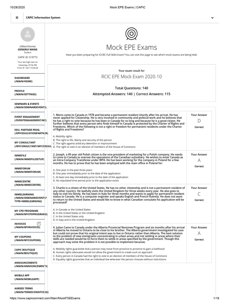 Mock EPE Exam Questions Overview | PDF | Travel Visa | Justice