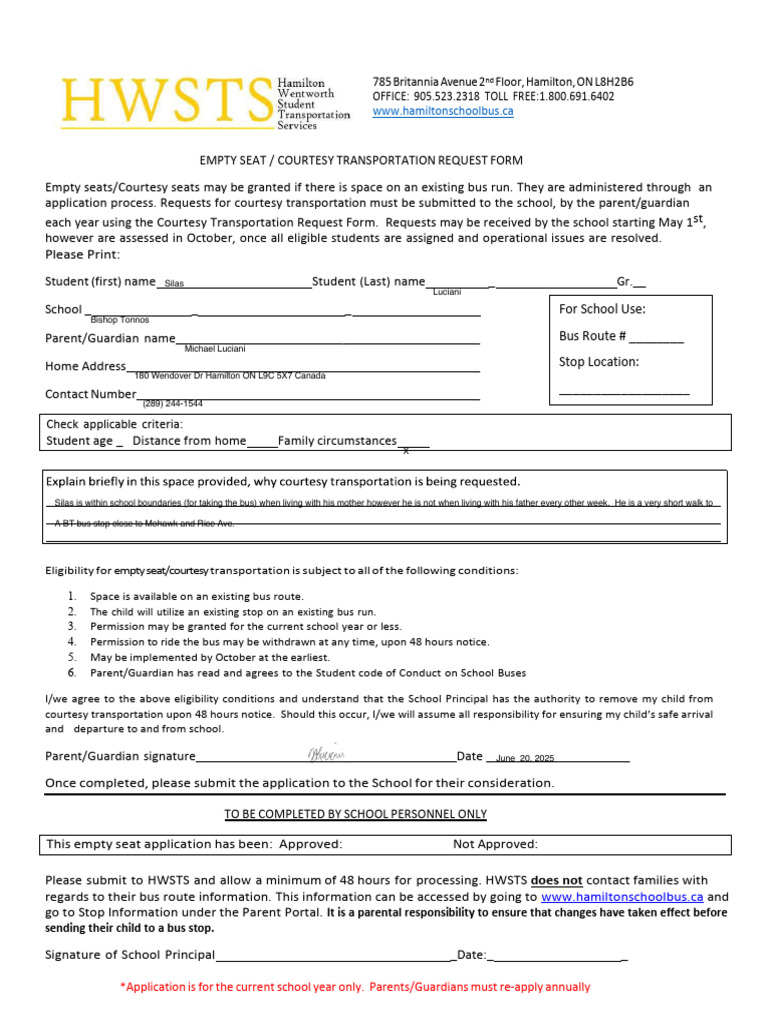 Courtesy Transportation Request Process | PDF | Bus | Bus Transport