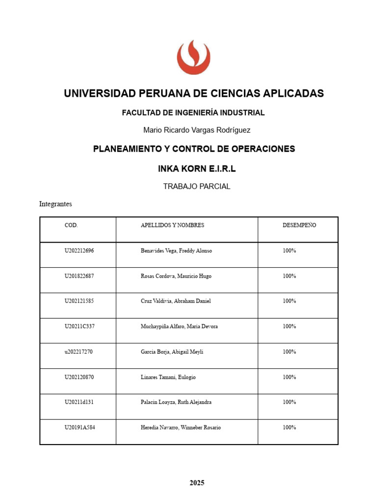 Entregable 1 | PDF | Calidad (comercial) | Cadena de suministro