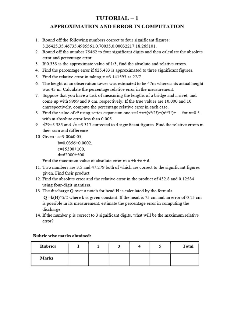 Computation Errors and Approximations Guide | PDF
