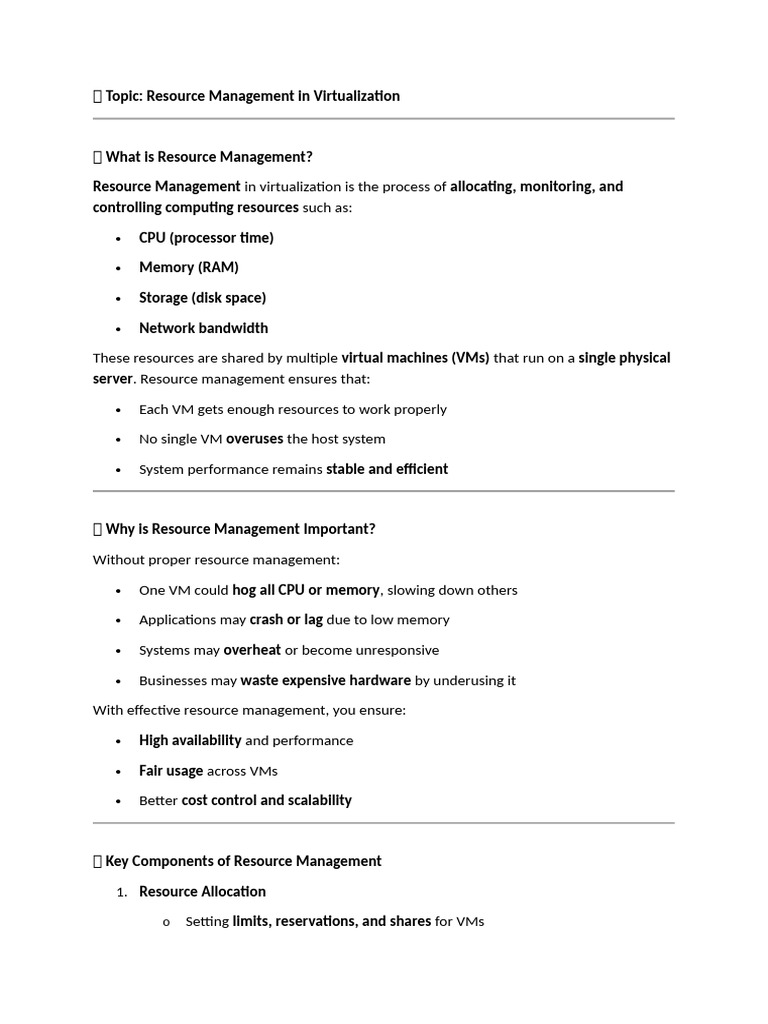 Effective Resource Management in VMs | PDF | Virtual Machine ...