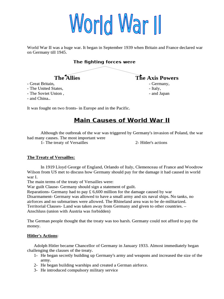 Causes and Events of World War II | PDF | Nazi Germany | Surrender Of Japan