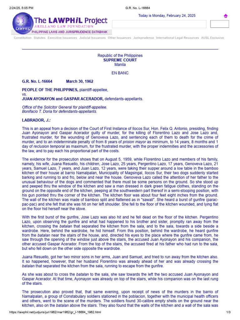 Supreme Court Ruling on Murder Case | PDF | Witness | Murder