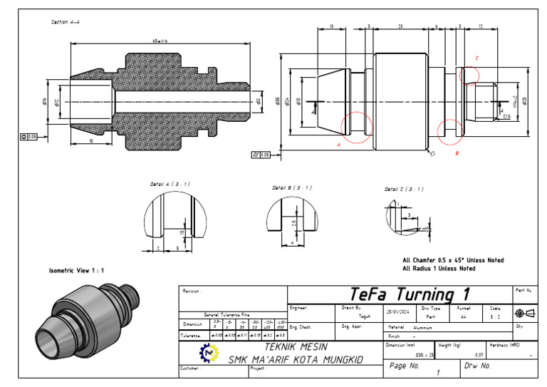 Engineering Drawing Specifications and Tolerances | PDF