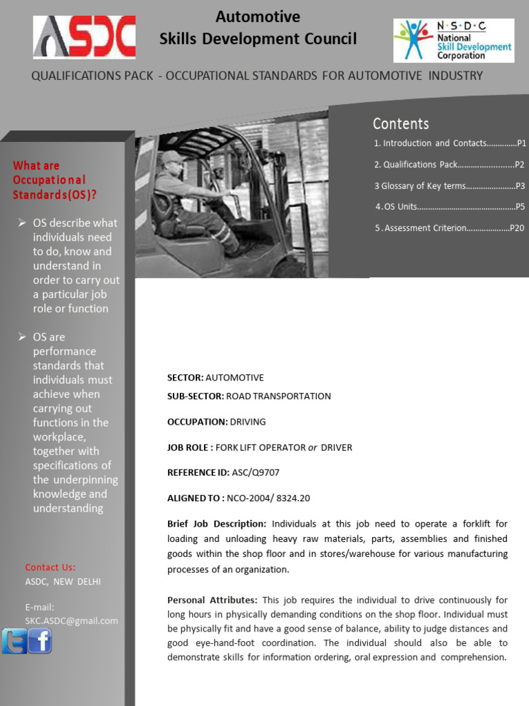QP LSC Q9707 Forklift Operator Driver | PDF | Forklift | Function ...