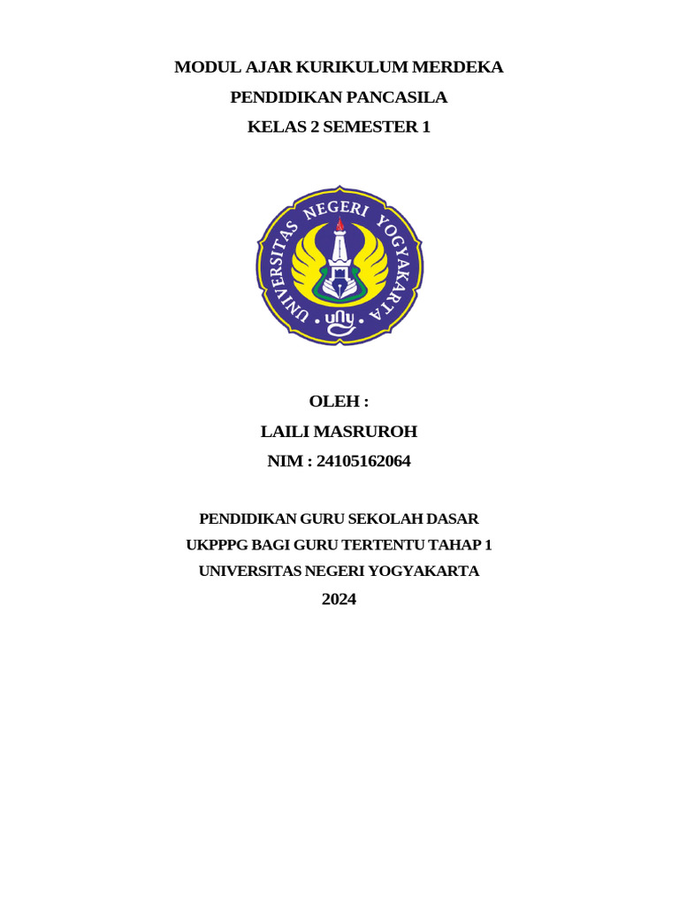 Modul Ajar Pendidikan Pancasila Kelas 2 | PDF