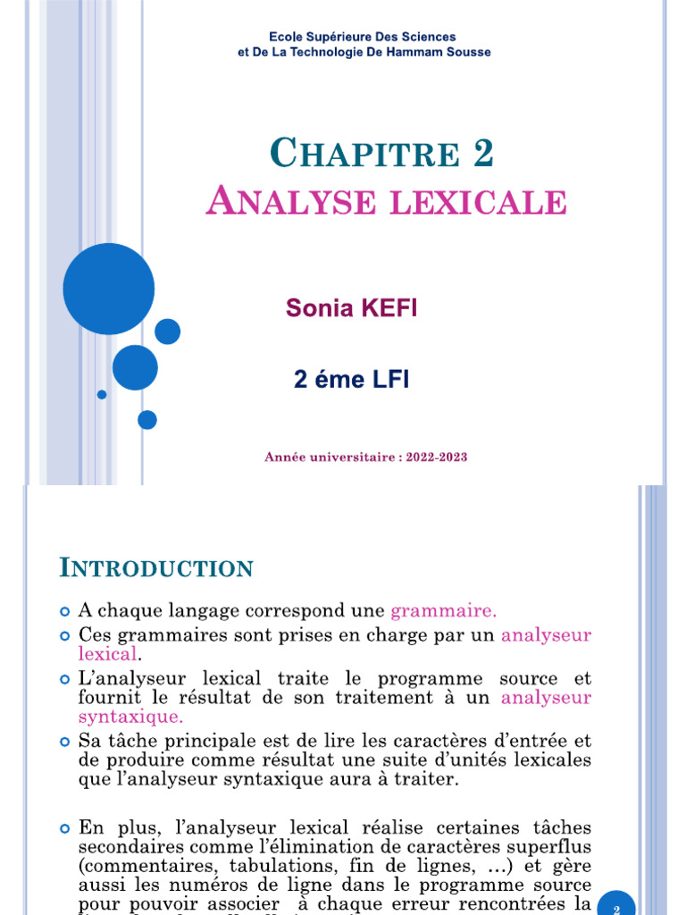 Analyse Lexicale | PDF