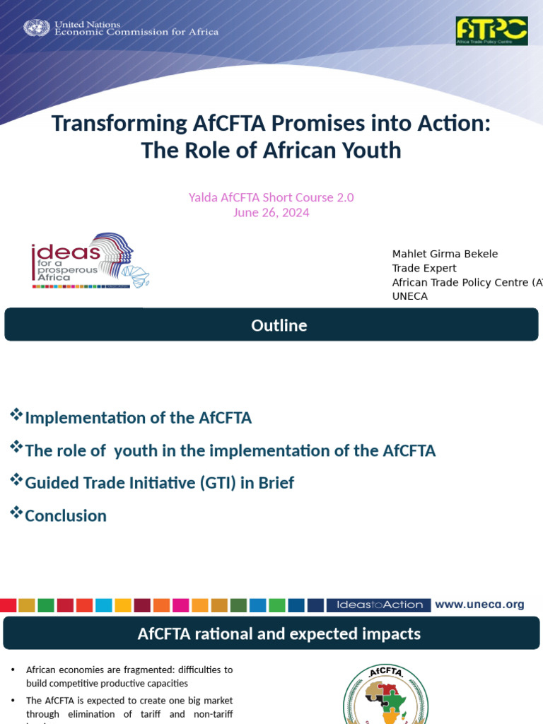 Transforming AfCFTA Promises Into Action-The Role of AfricanYouth-1 ...