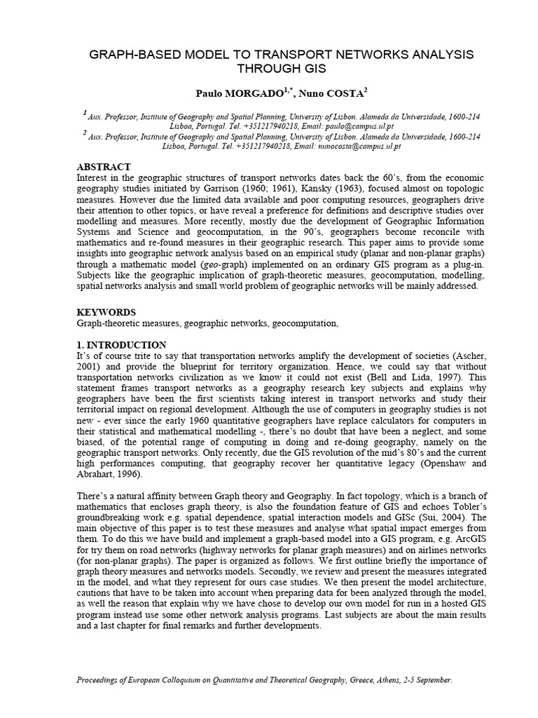 Graph-Based Transport Network Analysis | PDF | Graph Theory ...