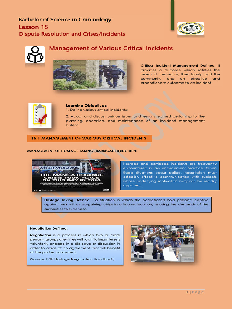 Hostage Incident Management Flowchart | PDF | Cbrn Defense | Crime Scene