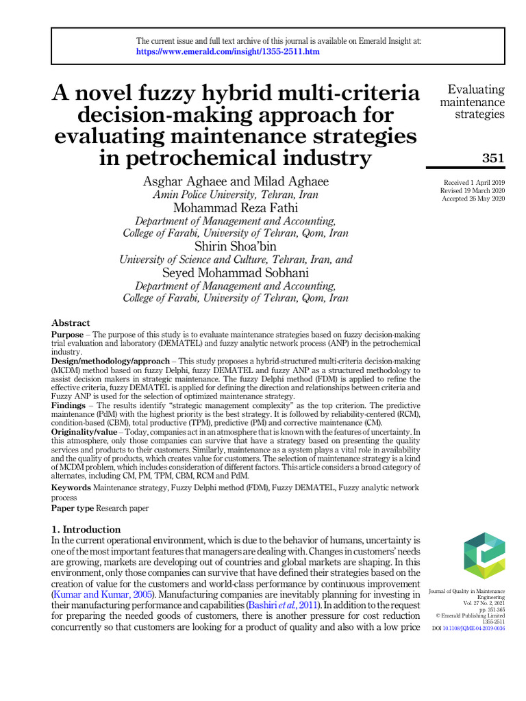 A Novel Fuzzy Hybrid Multicriteria Decisionmaking Approach For ...