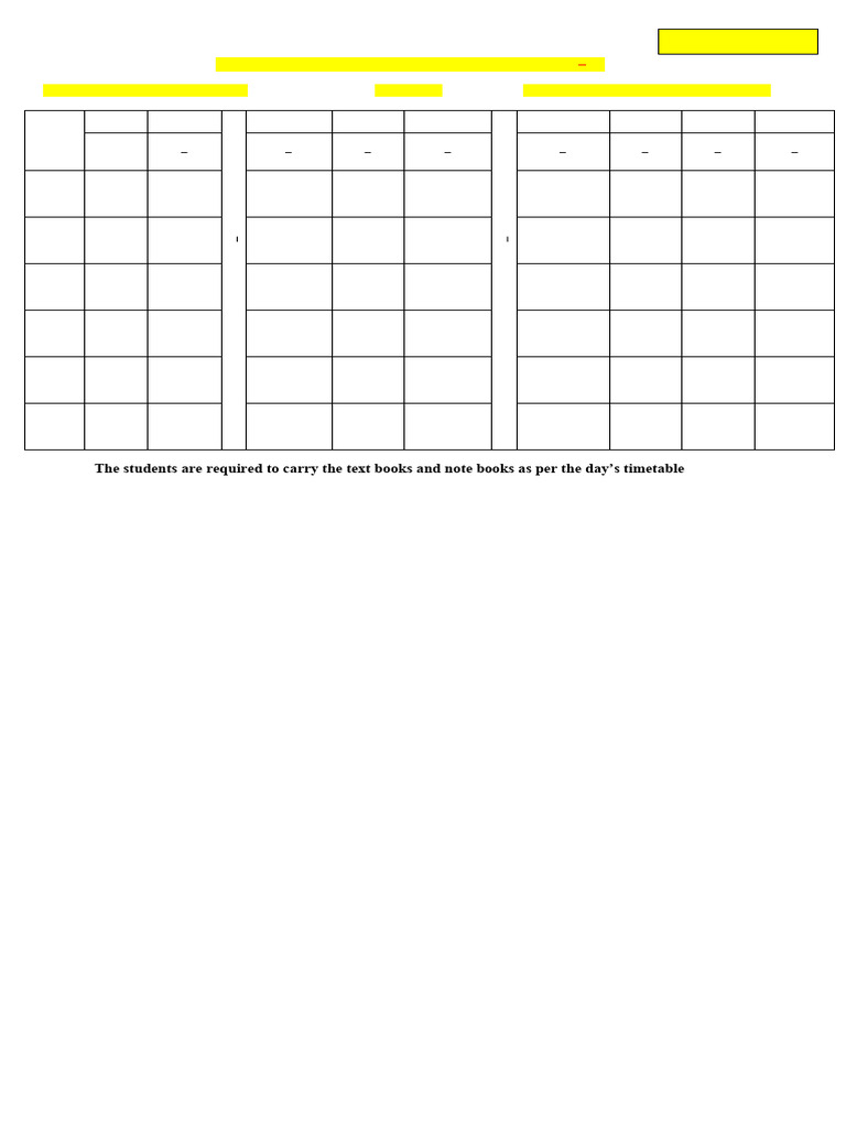 Std. Vii B Revised Class Time Table 2025 | PDF
