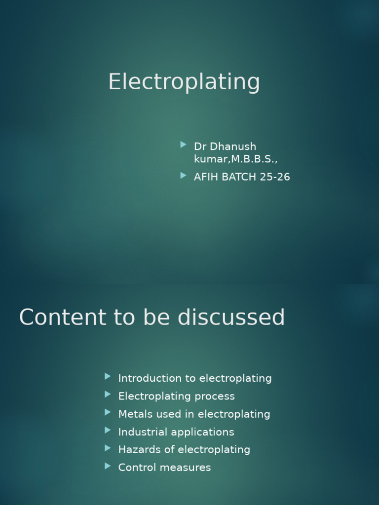 Key Compounds in Electroplating Process | PDF | Chromium | Silver