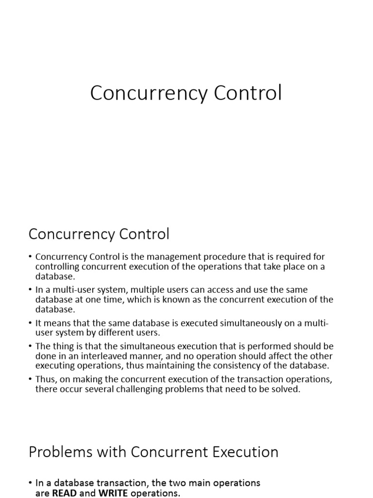 Understanding Concurrency Control in Databases | PDF | Database ...