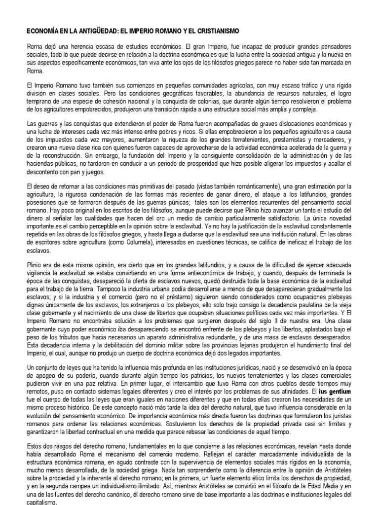 Cristianismo y economía en el Imperio Romano | PDF | Esclavitud ...