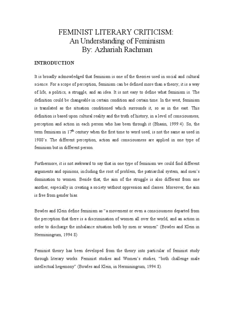 Feminist Literary Criticism Feminism Ethnicity, Race & Gender