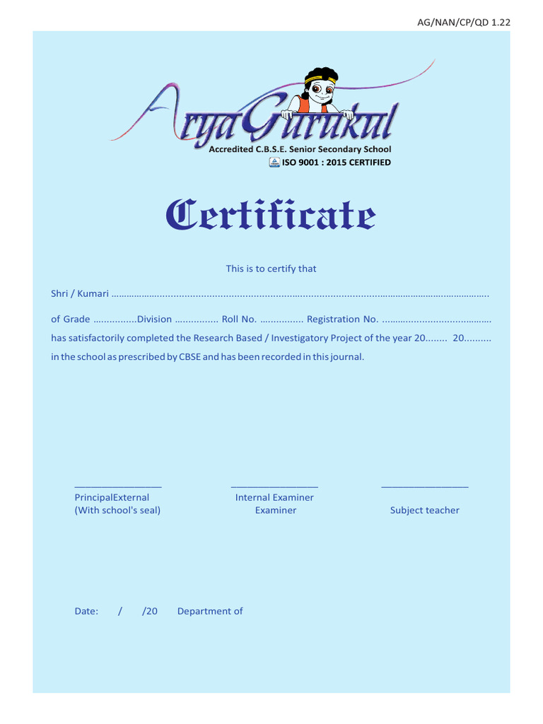 Project Completion Certificate | PDF