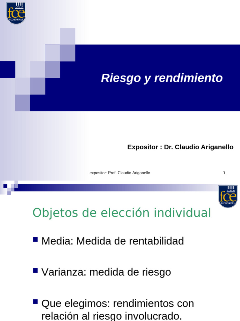 Relación Riesgo-Rendimiento en Inversiones | PDF | Modelo de fijación ...