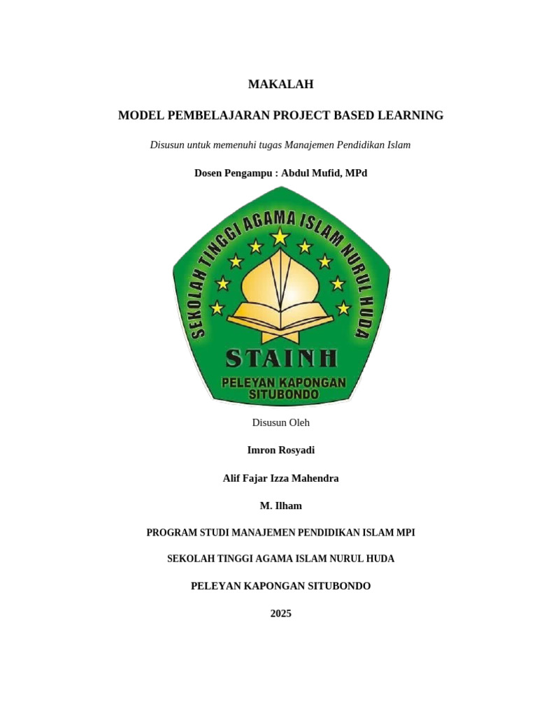 Model Pembelajaran Project Based Learning | PDF