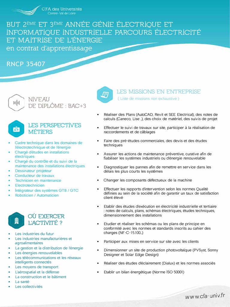 BUT GEII : Parcours Électricité et Énergie | PDF | Électrotechnique