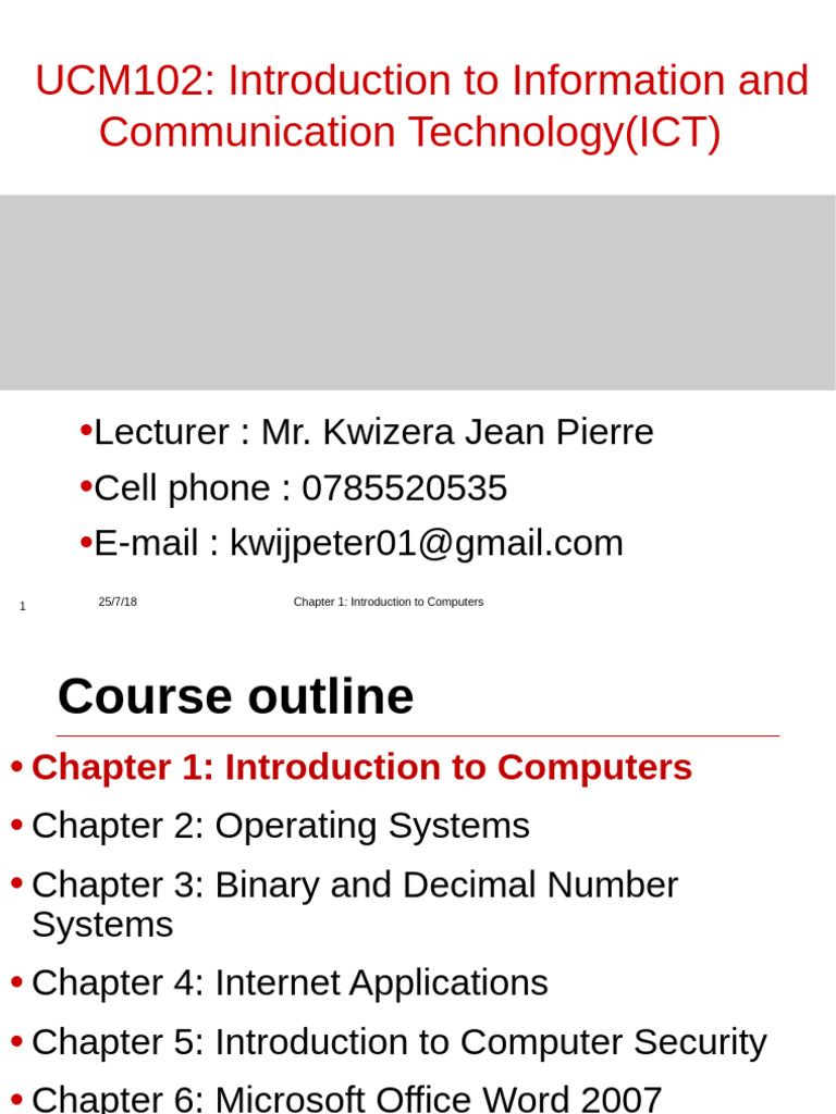 Introduction to Computers and ICT | PDF | Central Processing Unit ...