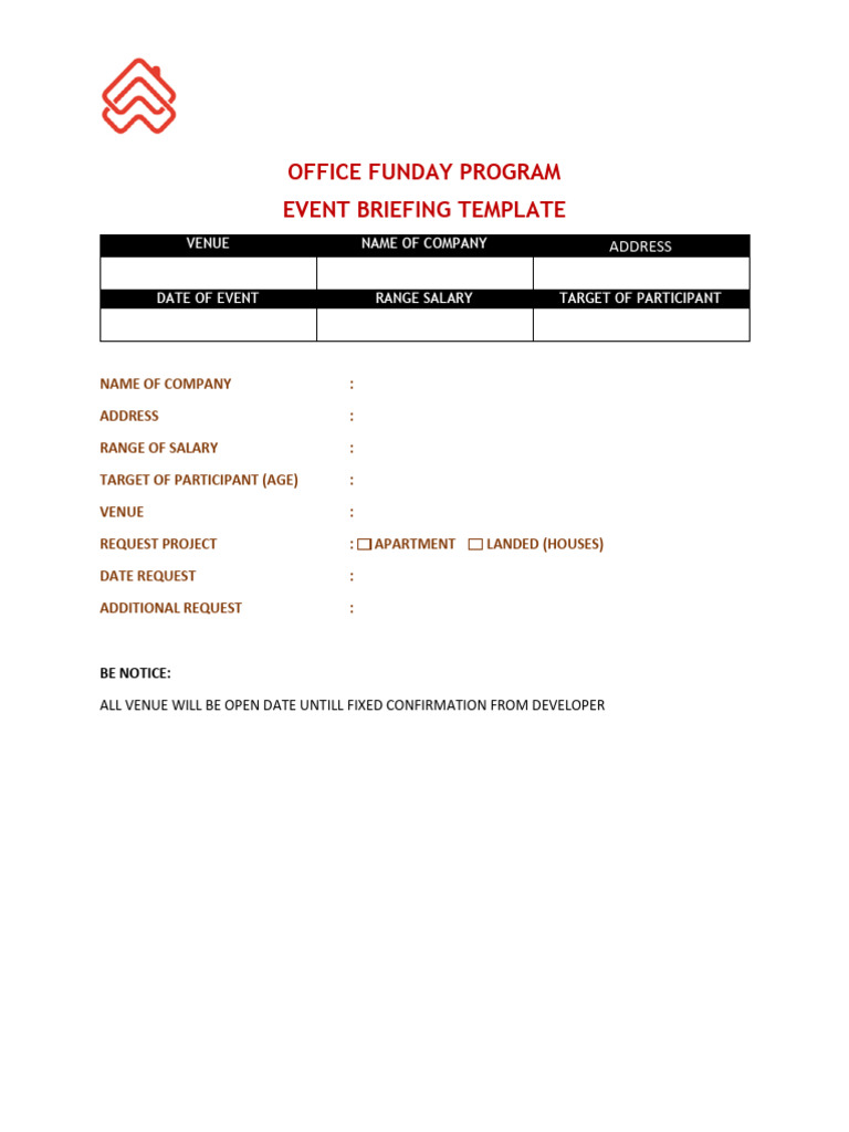 Event Briefing Template Office Funday | PDF