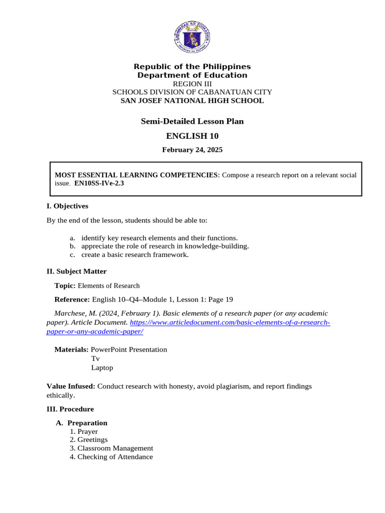 SMDL - Elements of Research | PDF | Methodology | Learning