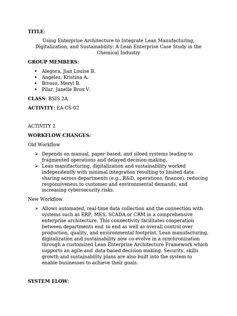 Integrating Lean and Sustainability in EA | PDF | Enterprise ...