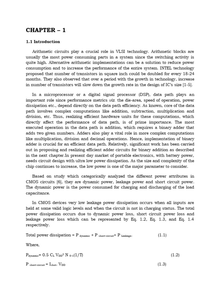 Power Dissipation in CMOS Circuits | PDF | Field Effect Transistor | Mosfet