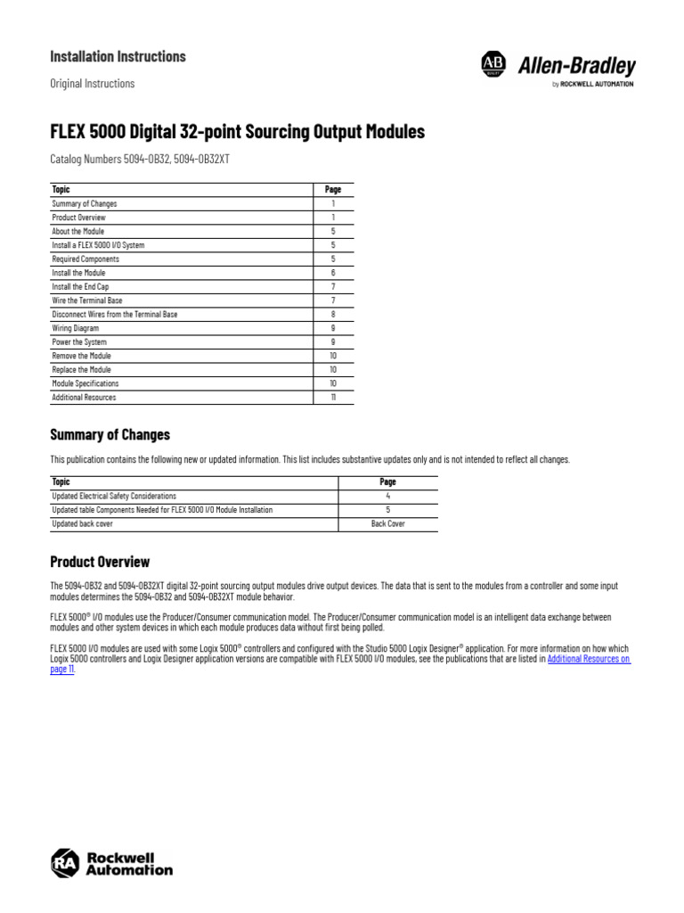FLEX 5000 Output Module Installation Guide | PDF | Programmable Logic ...