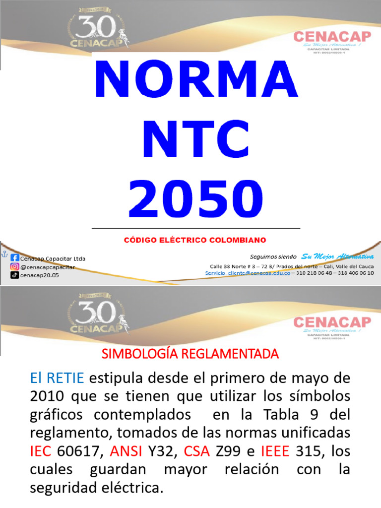 Simbología y Protección Eléctrica RETIE | PDF | Conductor electrico ...