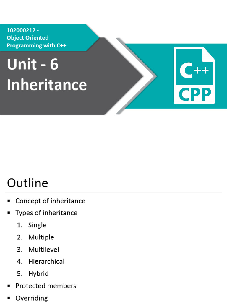 C++ Inheritance Concepts and Types | PDF | Inheritance (Object Oriented ...