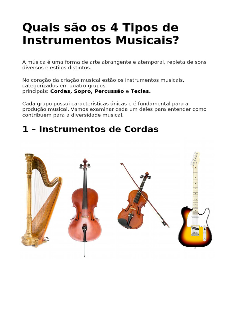 Tipos de Instrumentos Musicais | PDF