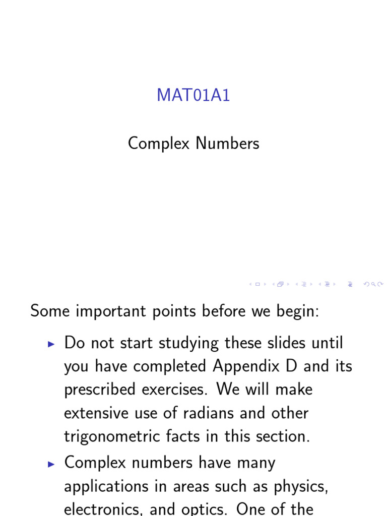 Complex Numbers Moodle | PDF | Quadratic Equation | Complex Number