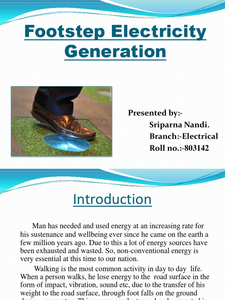 Footstep Electricity Ppt Power Inverter Rectifier