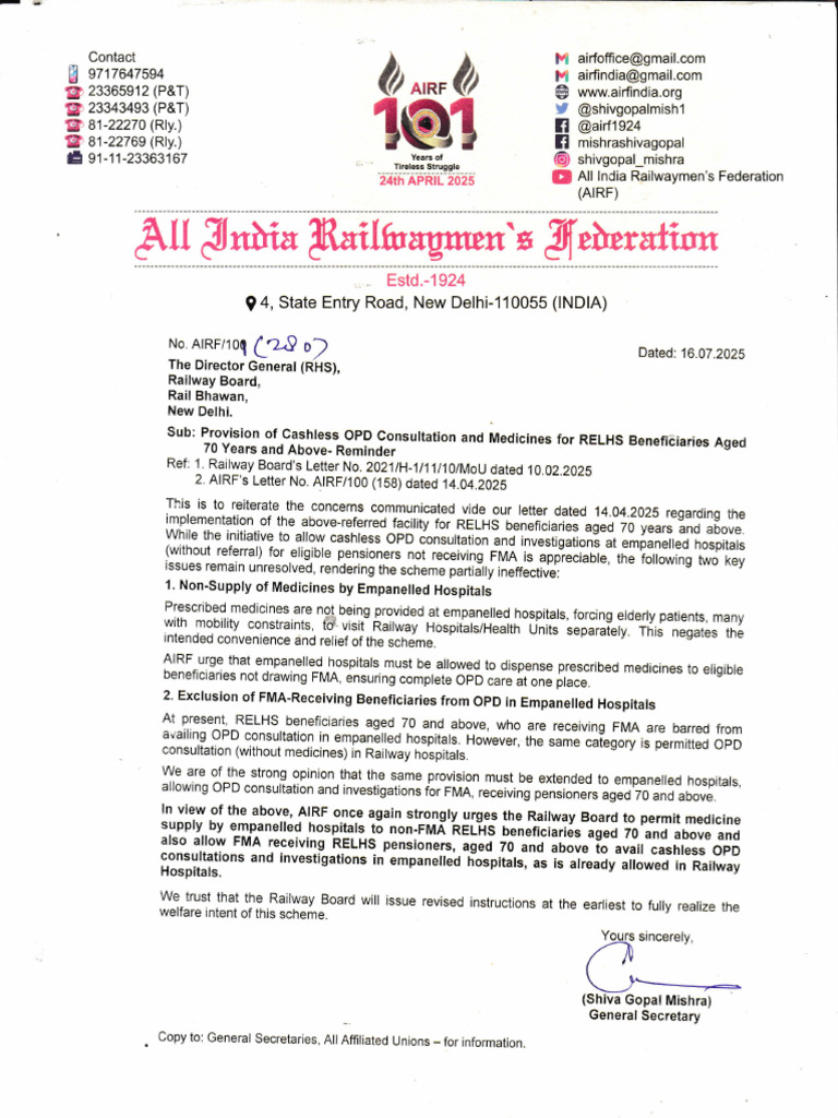 RELHS Cashless OPD for Seniors Reminder | PDF