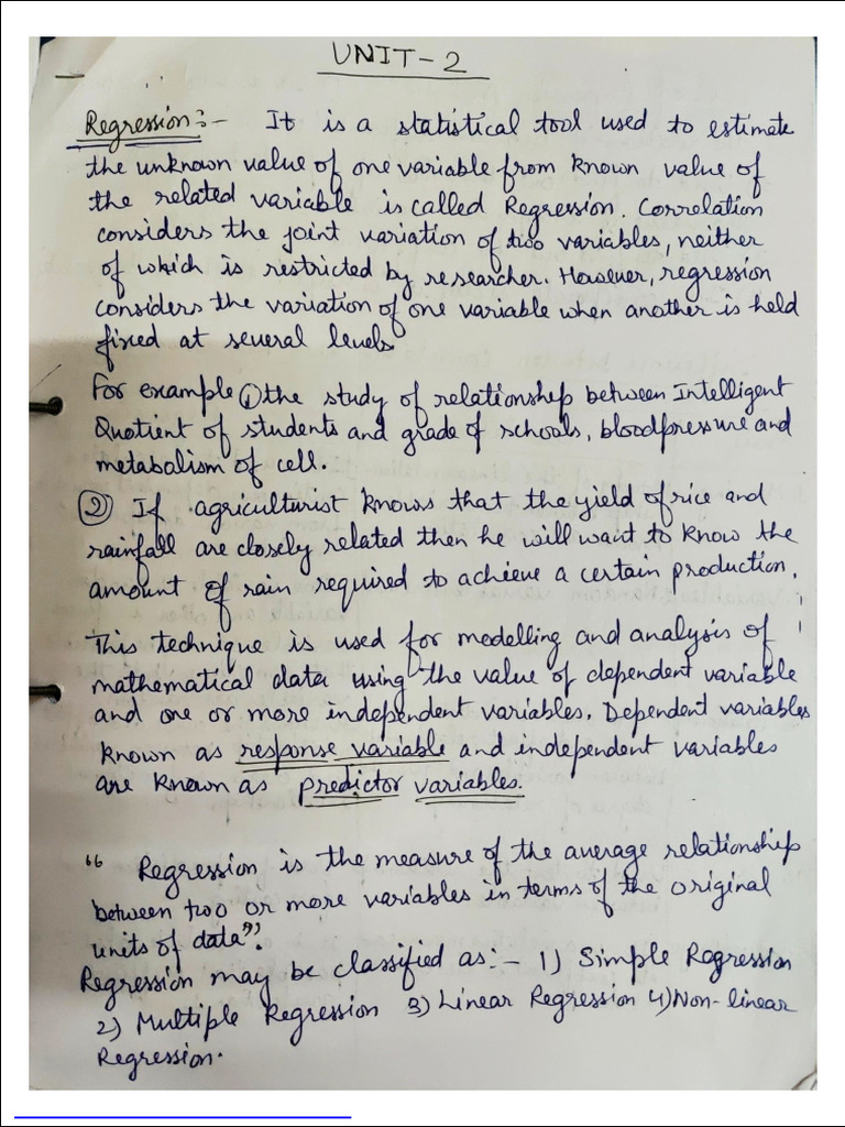 Unit 2 - Biostatistics Notes | PDF