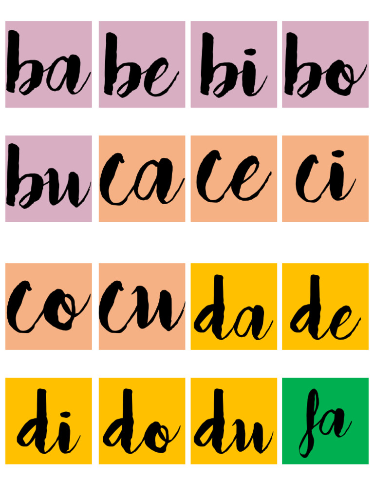 SÍLABAS Cursiva | PDF