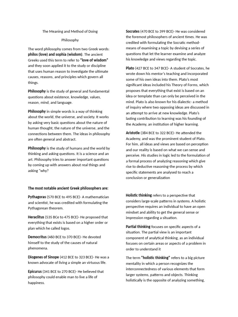 Understanding Philosophy and Its Methods | PDF | Idea | Knowledge