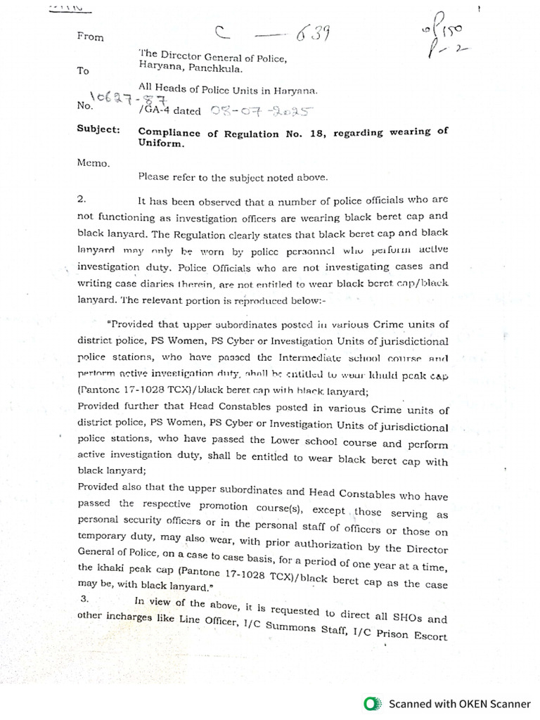 Regulation 18 Reg Uniform | PDF