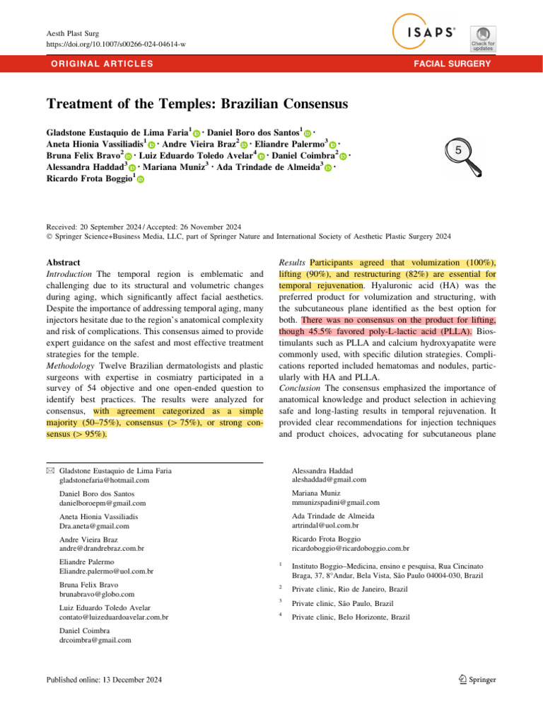 Brazilian Consensus on Temple Treatments | PDF