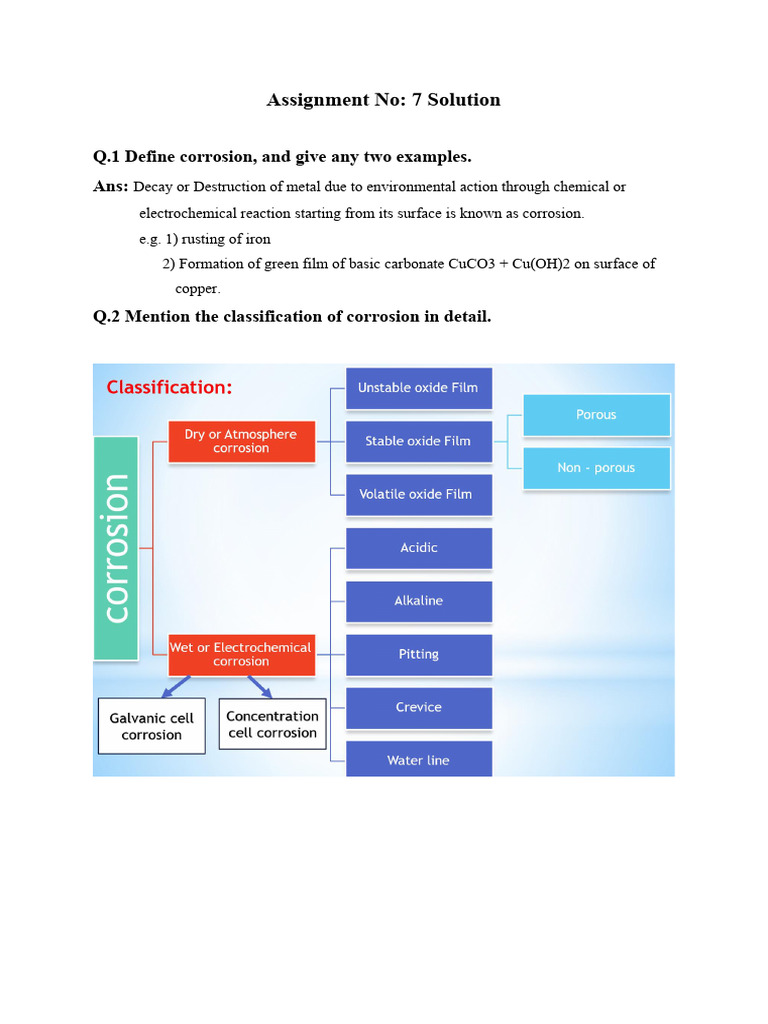 Assignment No 3 - Solution | PDF | Corrosion | Rust