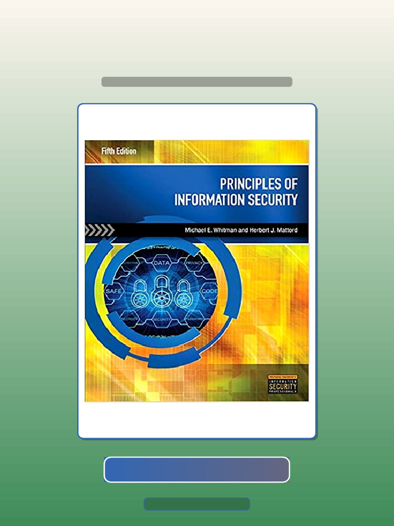 Principles of Information Security 5th Edition by Michael E Whitman ...