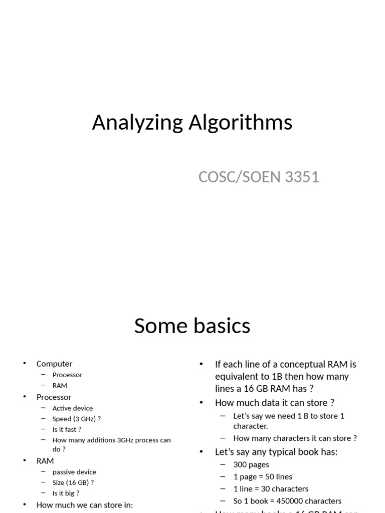 Analyzing Algorithms: Concepts & Techniques | PDF | Computer ...