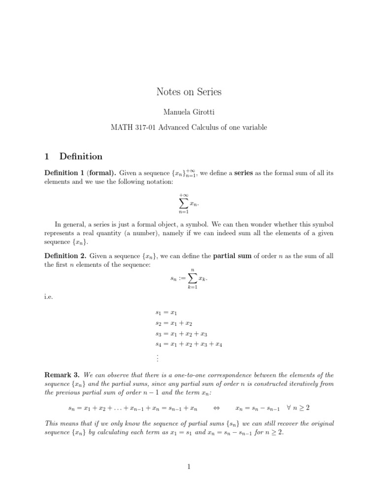 Series | PDF | Sequence | Summation