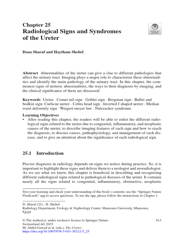 Goblet Sign in Ureteral Pathologies | PDF | Urology | Clinical Medicine
