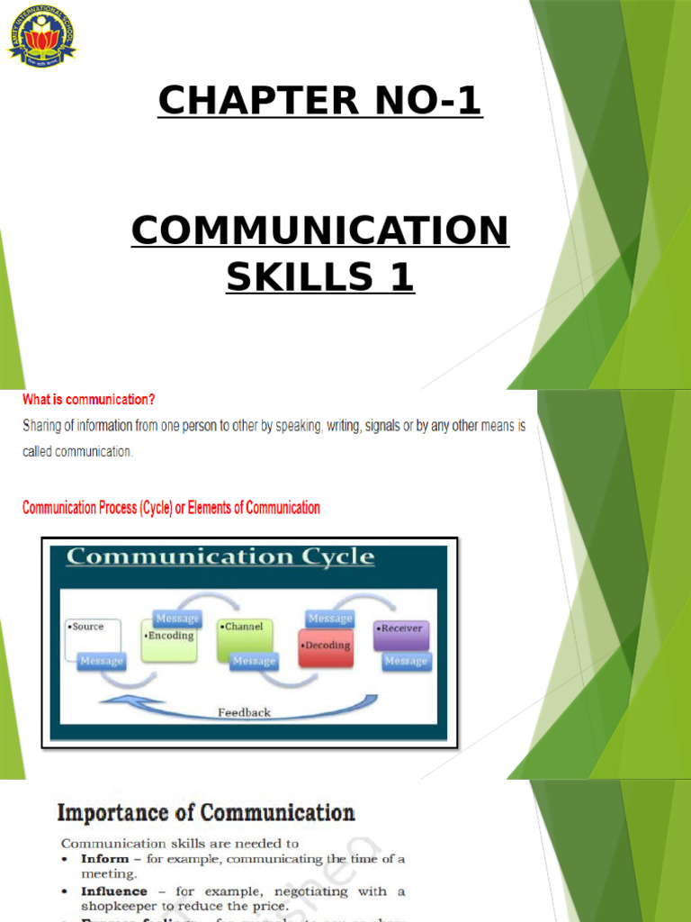 Chapter No-1 Communication Skills 1 | PDF