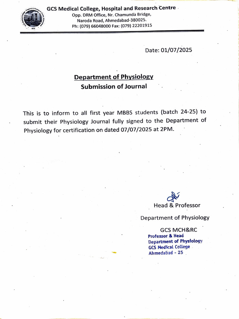 Physiology Journal Submission Notice | PDF