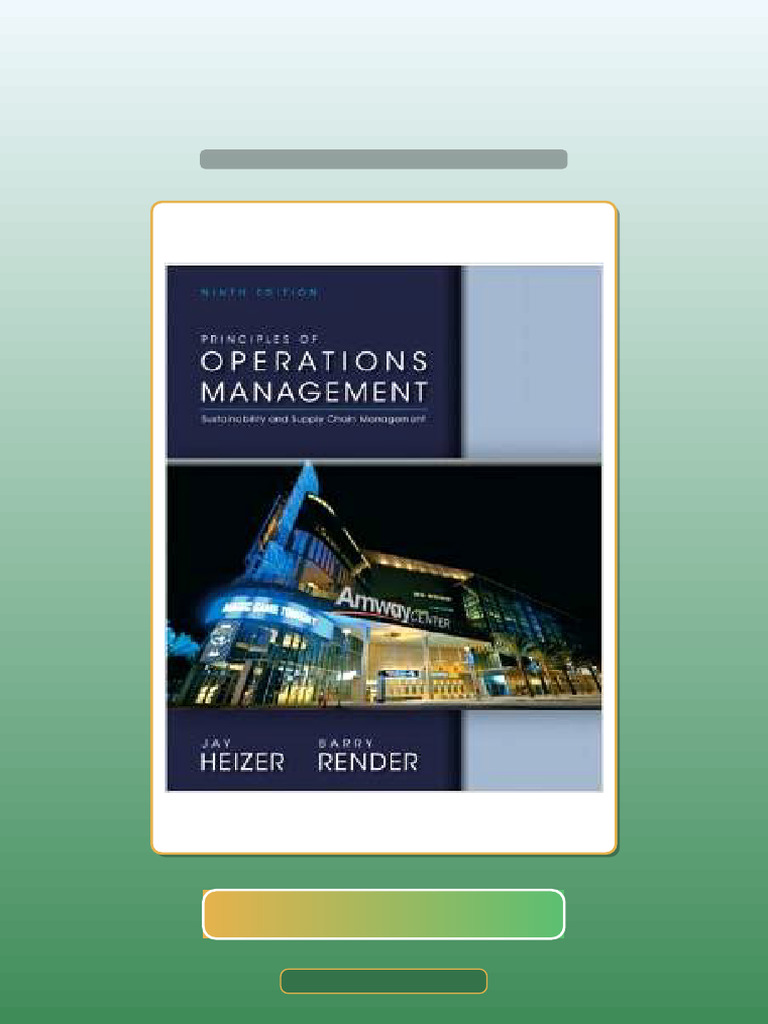 Principles of Operations Management 9th Edition Jay Heizer